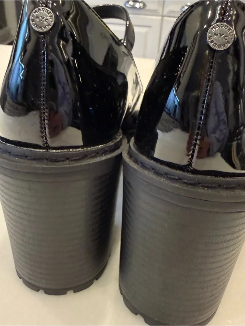MADDEN NYC By STEVE MADDEN Size 9 Black Mary Jane Platform Shoes NEW